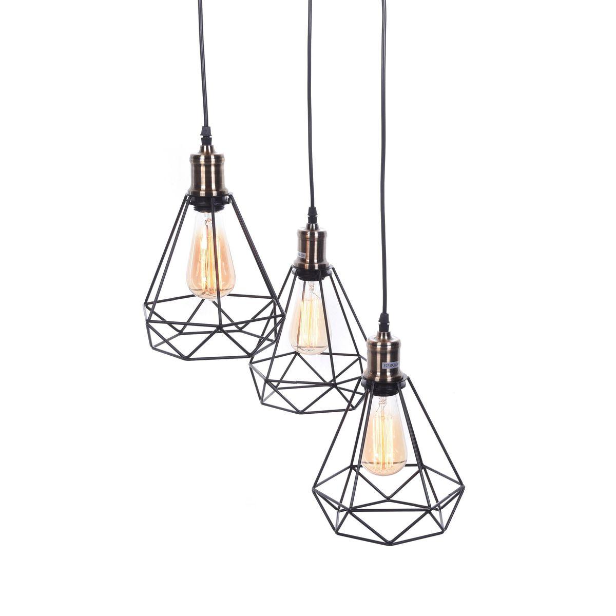 Подвесная люстра Lumina Deco Cobi LDP 11609-3 BK в #REGION_NAME_DECLINE_PP#