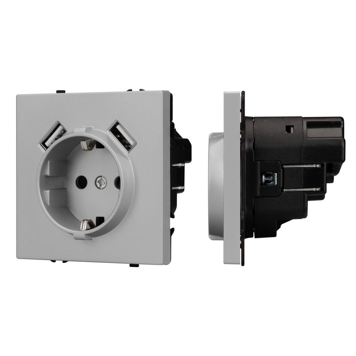 Розетка зк со шторками с USB тип А+А софт-тач никель Arlight SCT-MUAA-SFPL-IS (250V, 16A) 059443(1) в #REGION_NAME_DECLINE_PP#