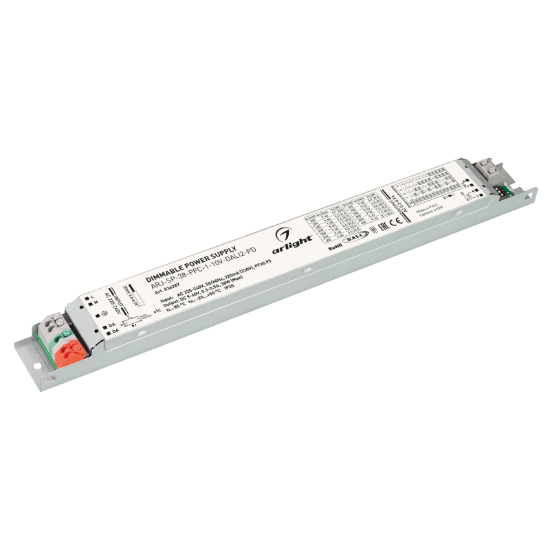 Блок питания Arlight ARJ-SP-38-PFC-1-10V-DALI2-PD (38W, 9-60V, 0.3-0.9A) 036287 в Санкт-Петербурге