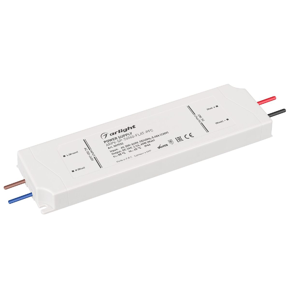 Блок питания Arlight ARPV-SP-24060-FLAT-PFC (24V, 2.5A, 60W) 047532 в Санкт-Петербурге