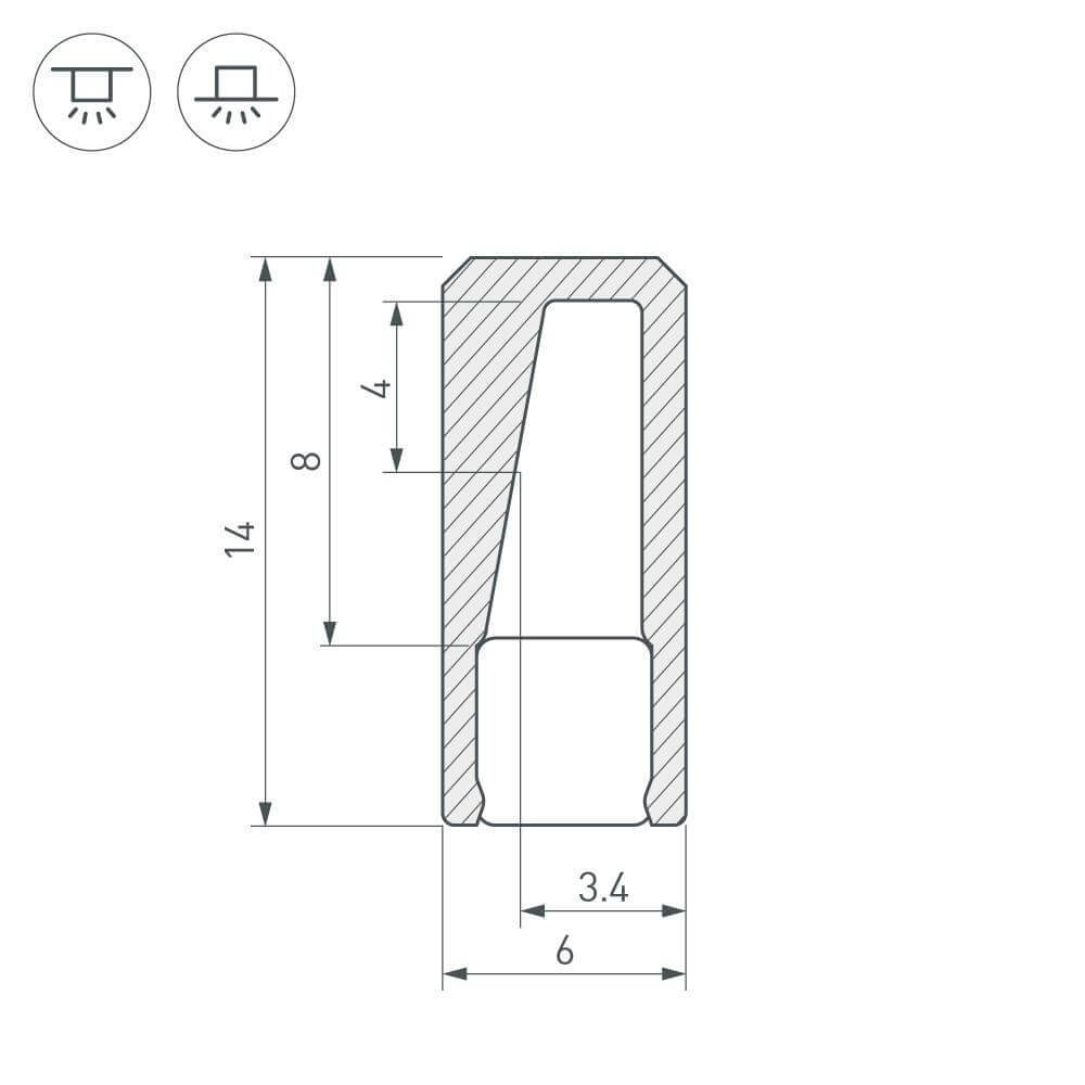 Профиль с экраном Arlight ALU-NANO-6-2000 ANOD+SILICONE 021940 в Санкт-Петербурге