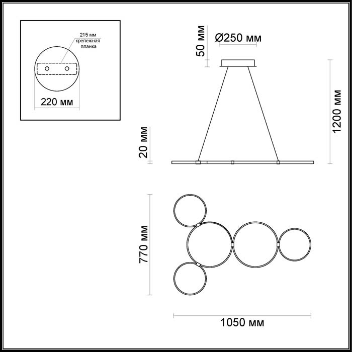 Подвесной светодиодный светильник Odeon Light Olimpo 4016/50L в Санкт-Петербурге