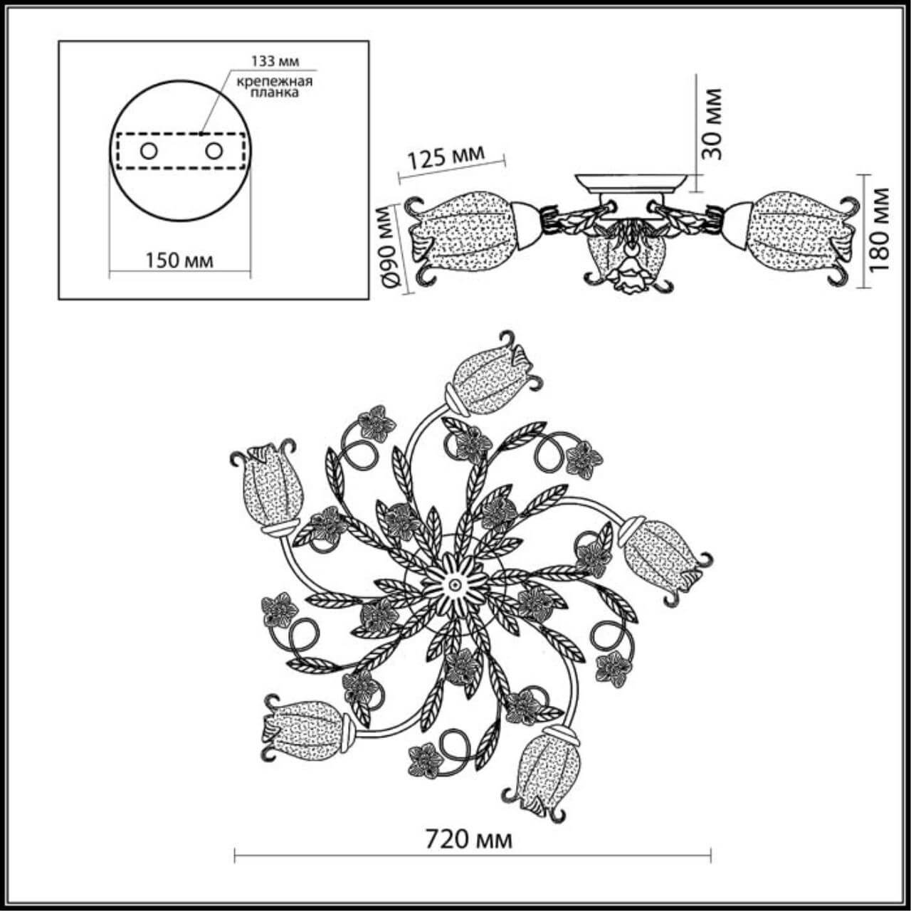 Потолочная люстра Odeon Light Ameli 2252/5C в Санкт-Петербурге