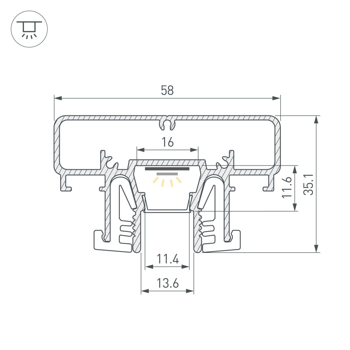 Профиль Arlight STRETCH-COMFORT-14-CEIL-CENTER-2000 BLACK (Алюминий) 065154 в Санкт-Петербурге
