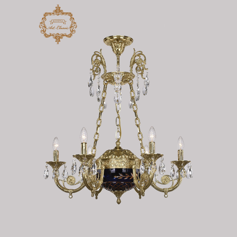 Подвесная люстра Art Classic 31.44.6.KR175SP.250IT.G.Sp.Amber.Blue.1B в Санкт-Петербурге