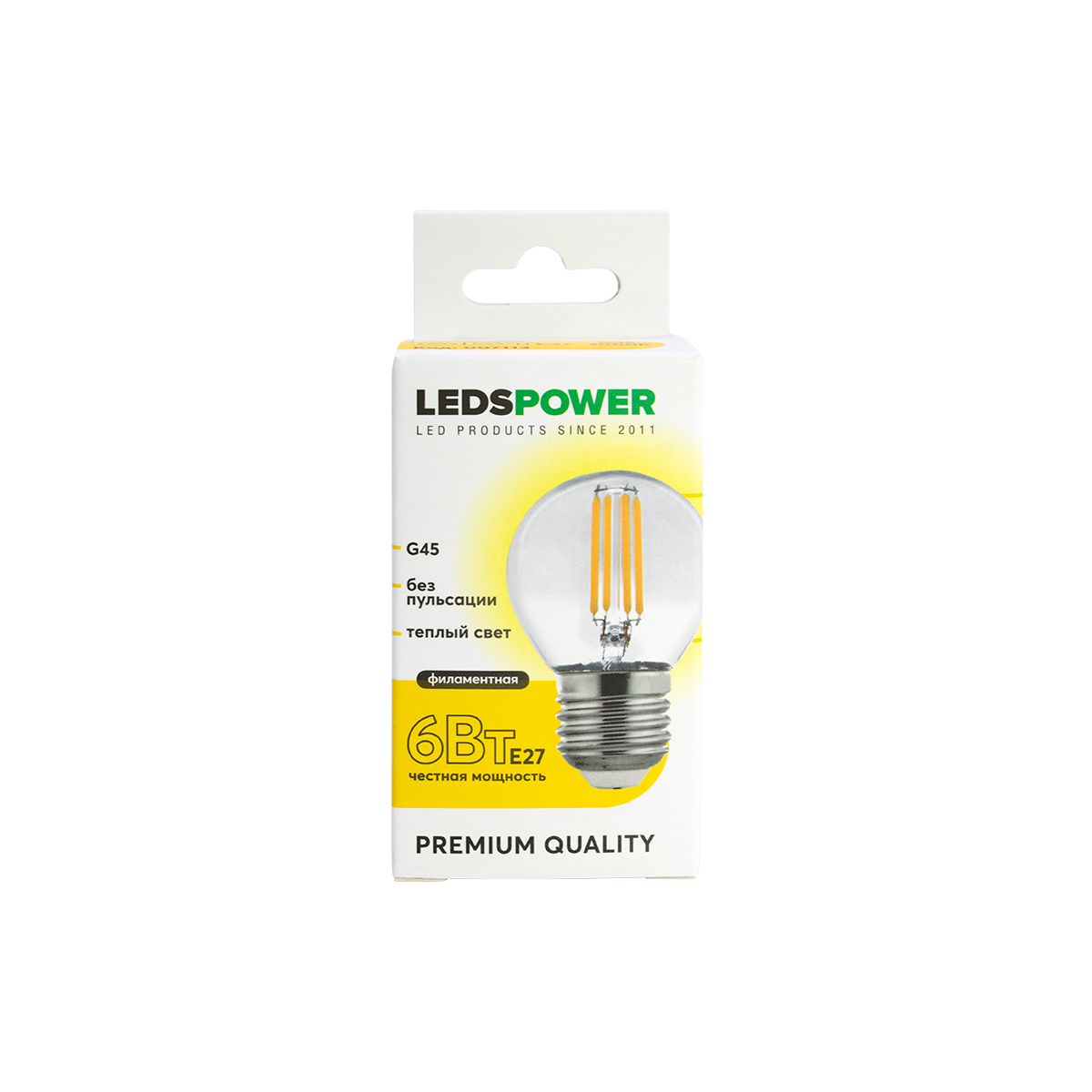 Светодиодная лампа LEDS POWER Filament G45 E27 6Вт 3000К 007113 в Санкт-Петербурге