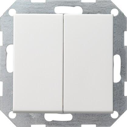 Переключатель кнопочный двухклавишный перекрестный Gira System 55 10A 250V чисто-белый шелковисто-матовый 012827 в Санкт-Петербурге