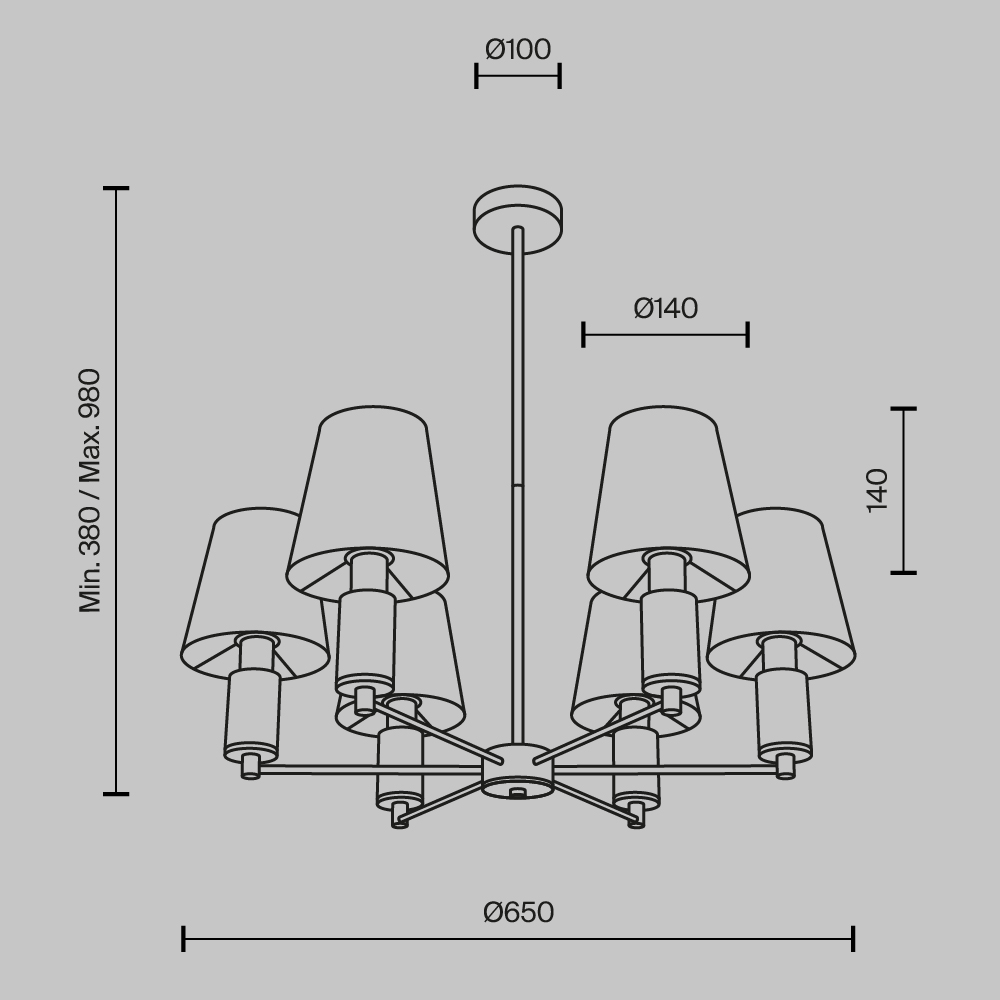 Люстра на штанге Maytoni Lira MOD483PL-06BS в #REGION_NAME_DECLINE_PP#