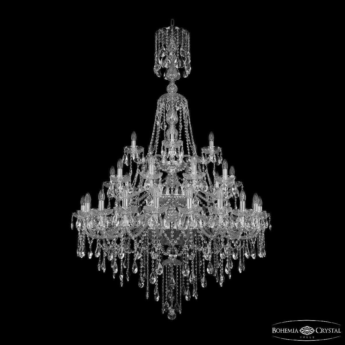 Подвесная люстра Bohemia Ivele Crystal 1415/20+10+5/400/XL-180/3d Ni в Санкт-Петербурге