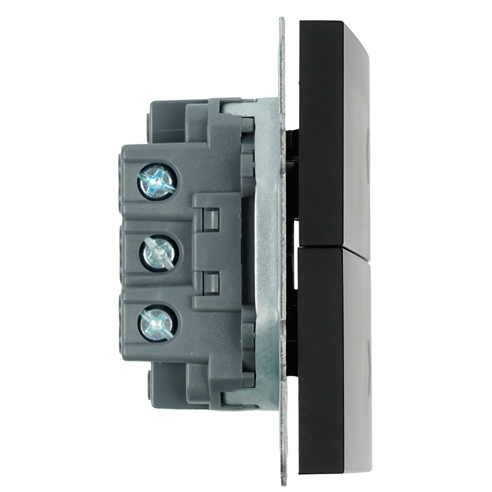 Выключатель двухклавишный Stekker Эмили RSW10-5116-05 черный уголь soft touch 50824 в Санкт-Петербурге