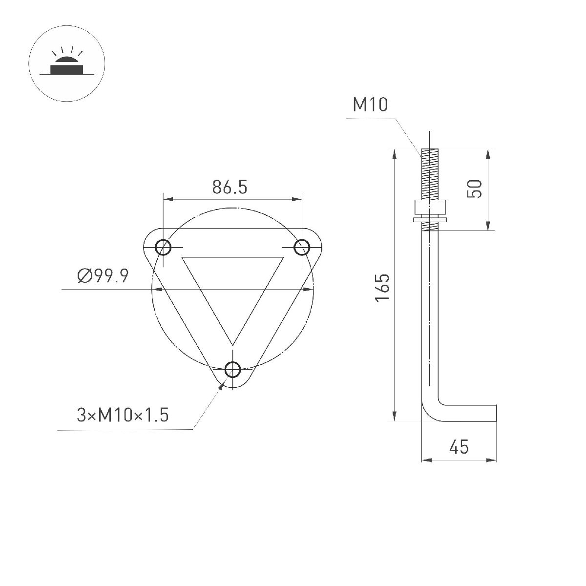 Ландшафтный светильник Arlight LGD-FRESNEL-BOLL-H1200-20W Warm3500-MIX 047688 в Санкт-Петербурге