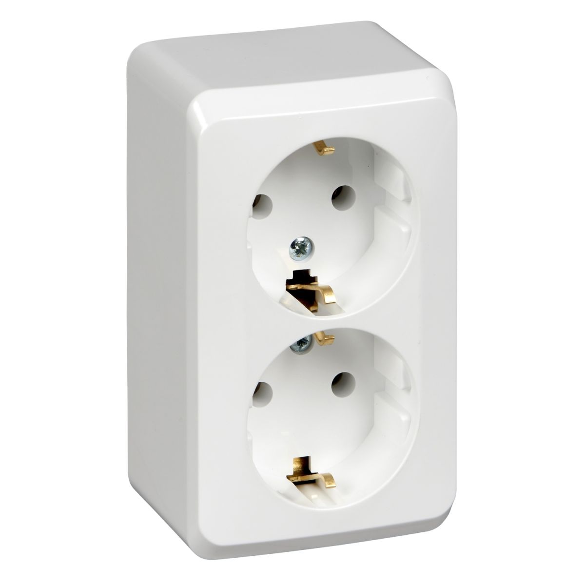 Розетка 2-ая с/з без шторок Systeme Electric Этюд наруж Бел PA16-007B в Санкт-Петербурге