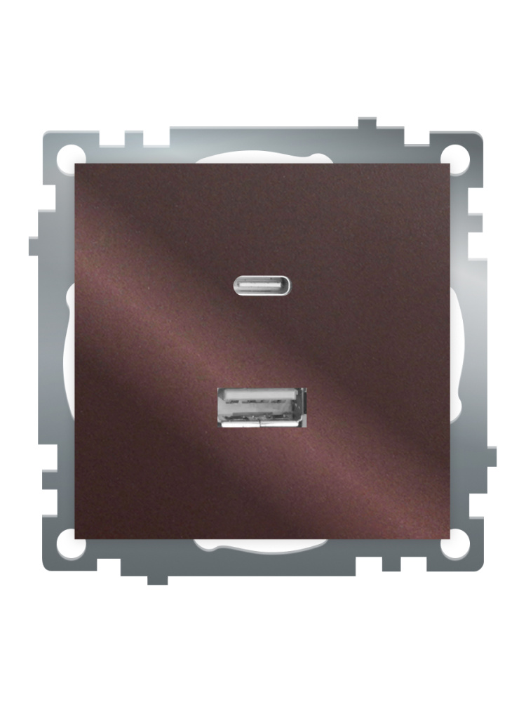Розетка 2-местная USB + type C Stekker Катрин GLS10-7116-04 50057 в Санкт-Петербурге