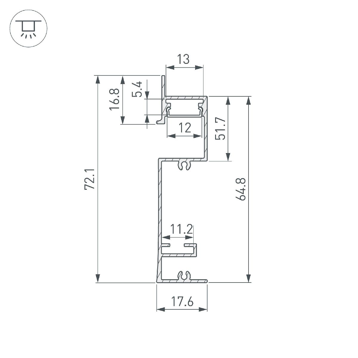 Профиль Arlight PLINTUS-H73-F-2000 BLACK 043480 в Санкт-Петербурге