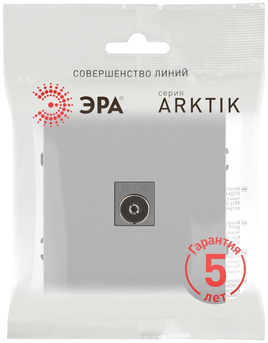 Розетка Эра Arktik 16-3101-03 TV одиночная алюминий Б0070466 в Санкт-Петербурге