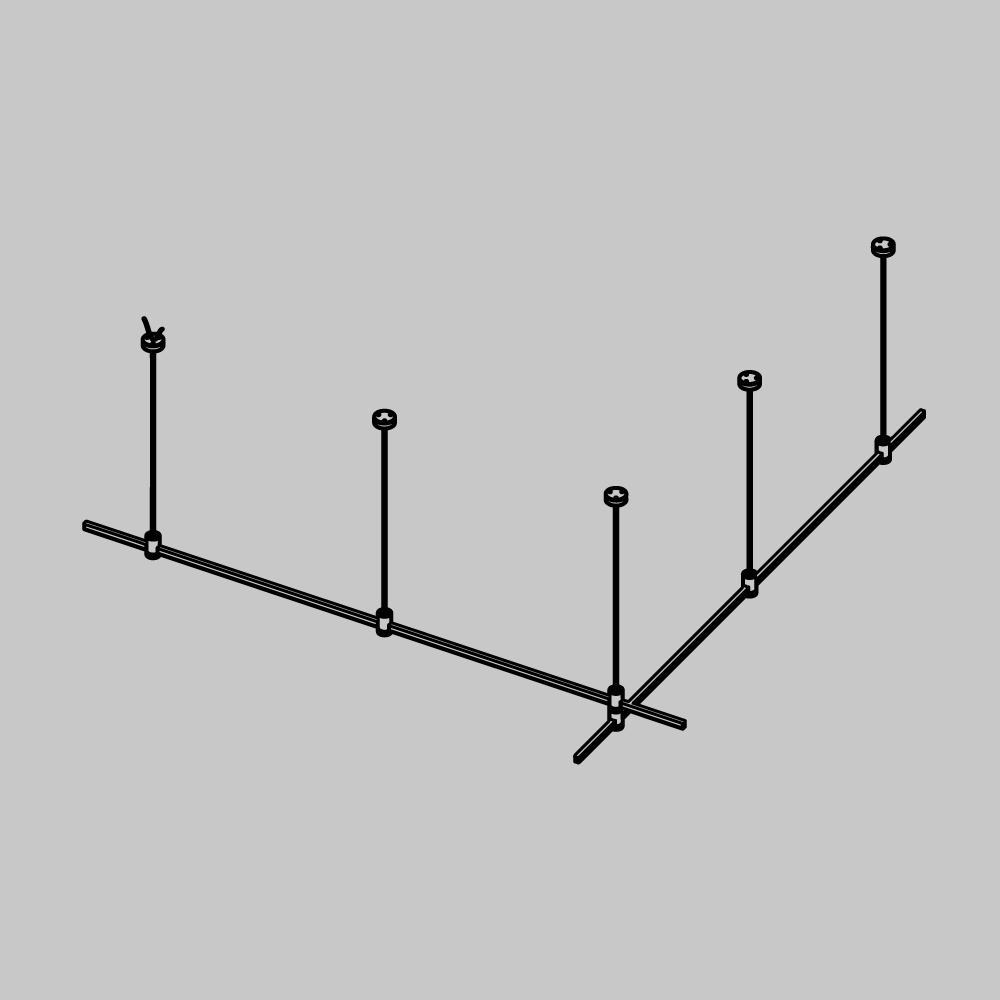 Основание двухуровневое на тросовых подвесах Hang для трековых светильников Maytoni Technical Flarity TFC-Flar-H06-PT в #REGION_NAME_DECLINE_PP#