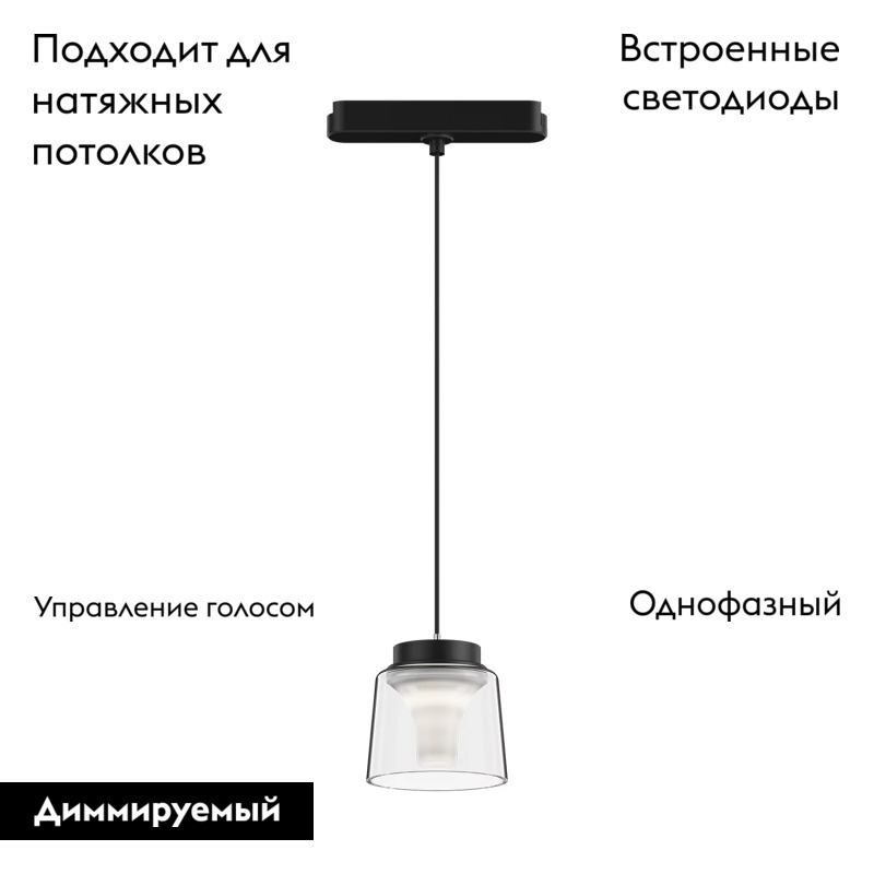 Трековый магнитный однофазный светильник Denkirs Air hang DK5377-BK в Санкт-Петербурге