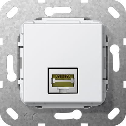Розетка компьютерная MJ RJ45 Gira System 55 6a кат чисто-белый глянцевый 569503 в Санкт-Петербурге