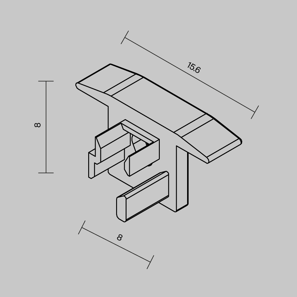 Комплект заглушек (для профиля ALM-0808-S-2M) 2 шт Maytoni Led Strip  642084 в Санкт-Петербурге