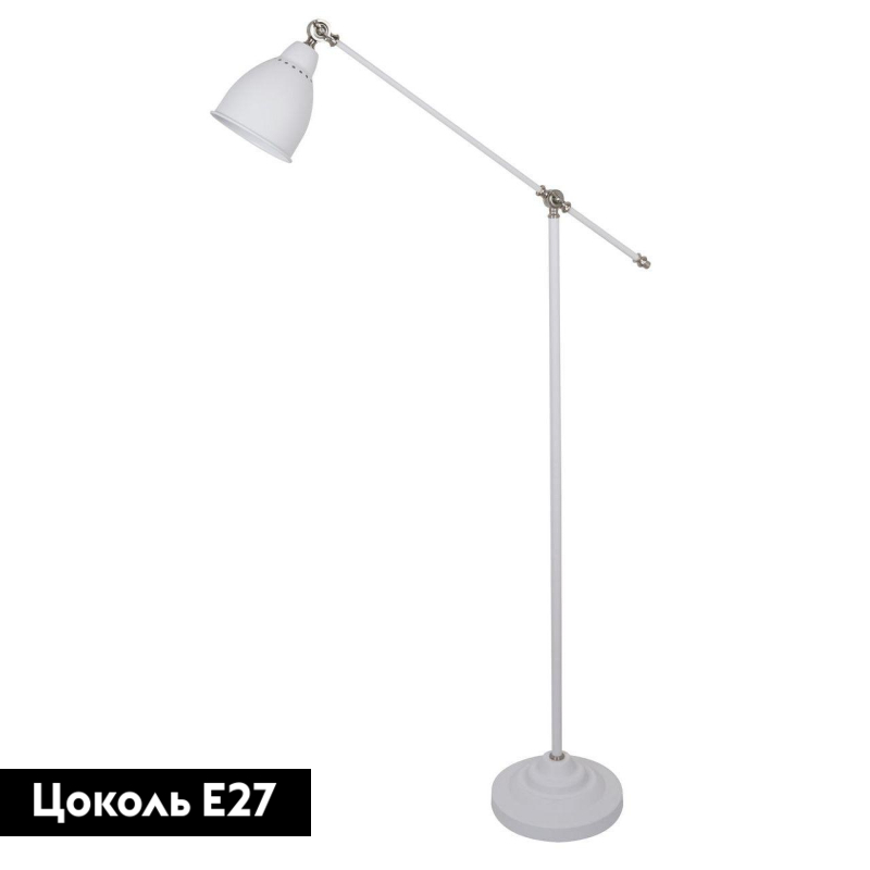 Торшер Arte Lamp Braccio A2054PN-1WH в #REGION_NAME_DECLINE_PP#