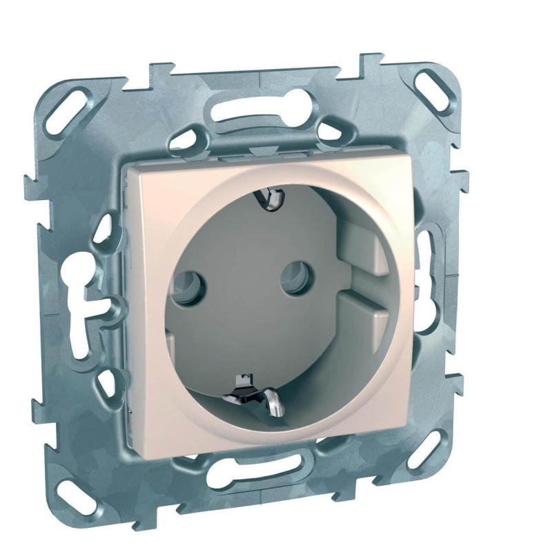 Розетка Schneider Electric Unica с/з со шторками б/зажим клеммы 16A 250V MGU5.057.25ZD в Санкт-Петербурге