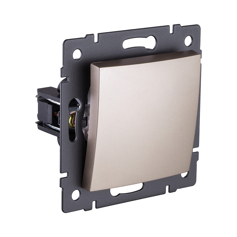 Выключатель 1-клавишный проходной 10А/250В, изогнутый, золотой Kollinger REA-R-003GD для Aspekt, Eleganz, Reflex в #REGION_NAME_DECLINE_PP#