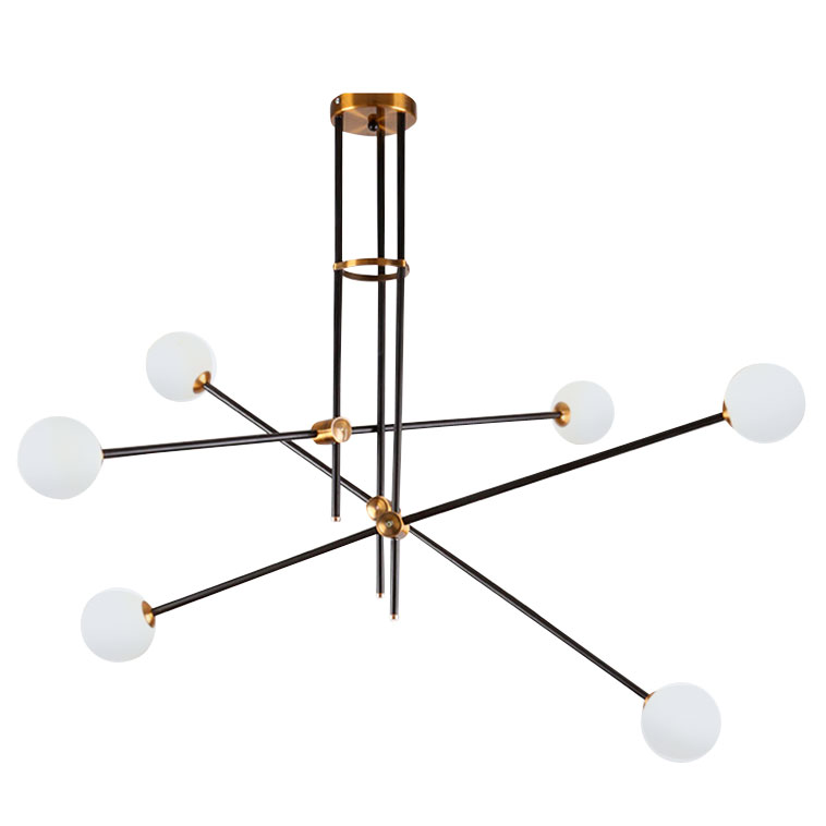 Люстра на штанге Delight Collection Bistro Globe 9389P/6 black/gold в Санкт-Петербурге