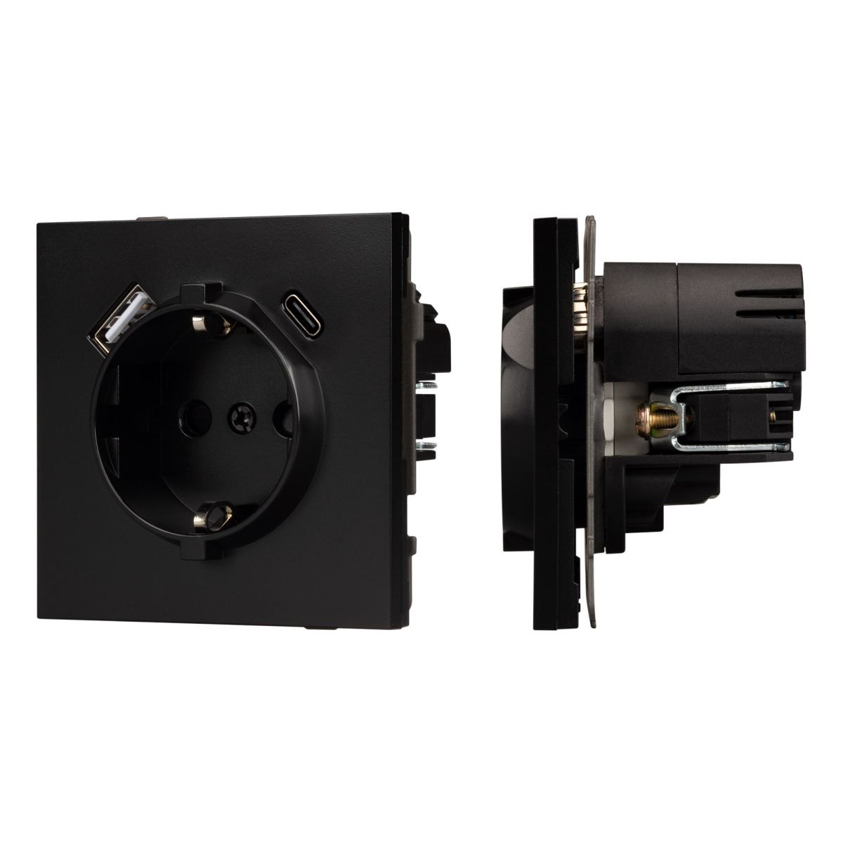 Механизм розетки с USB зарядкой Arlight SCT-TENDO-MUAC-PL-BK (230V, 16A) 054087 в Санкт-Петербурге