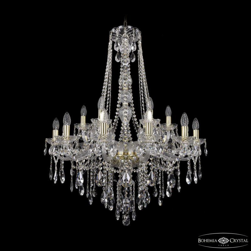 Подвесная люстра Bohemia Ivele Crystal 1415/12+6/300/h-108 G в Санкт-Петербурге
