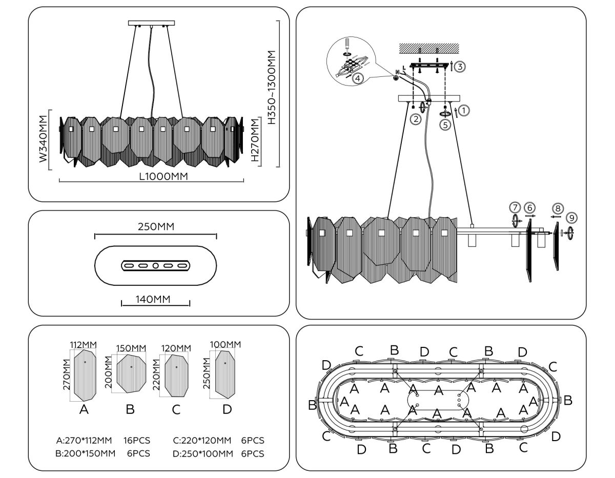 Подвесная люстра Ambrella Light High Light Crystal LH31205 в Санкт-Петербурге