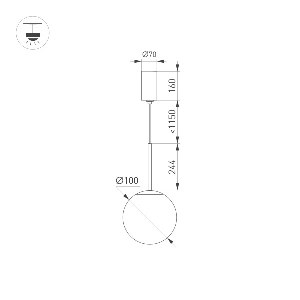 Подвесной светодиодный светильник Arlight SP-Beads-Hang-T-R100-8W Day4000 036521 в Санкт-Петербурге