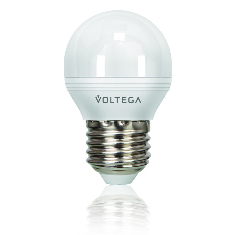 Лампа светодиодная диммируемая Voltega E27 6W 4000К шар матовый VG2-G2E27cold6W-D 5496 в #REGION_NAME_DECLINE_PP#