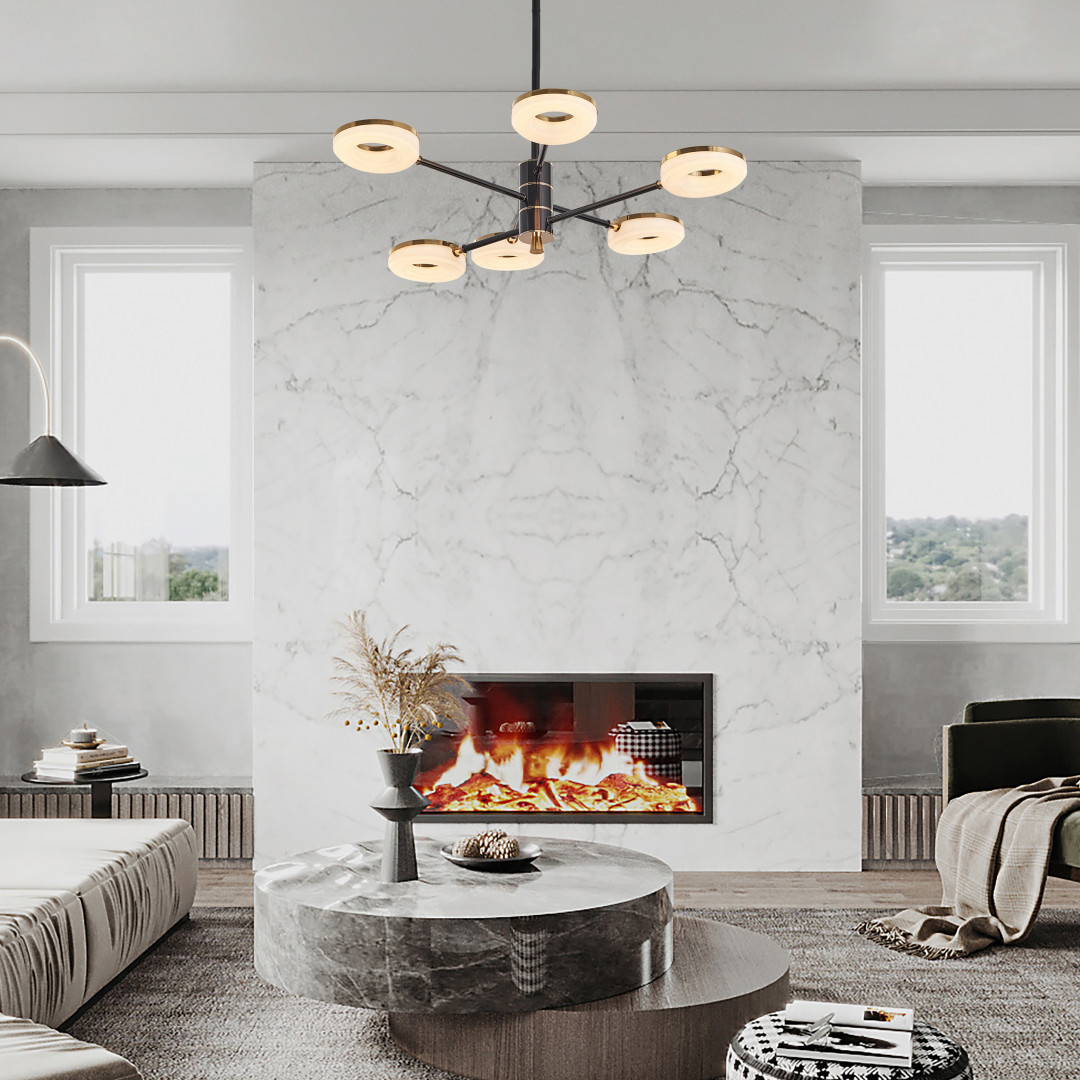 Люстра на штанге Arte Milano Ferrara 276699/6 BK/GD в #REGION_NAME_DECLINE_PP#