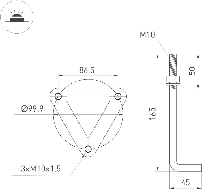 Ландшафтный светильник Arlight LGD-GUIDE-BOLL-H1000-20W Warm3500-MIX (GR, 280 deg, 230V) 047690 в Санкт-Петербурге