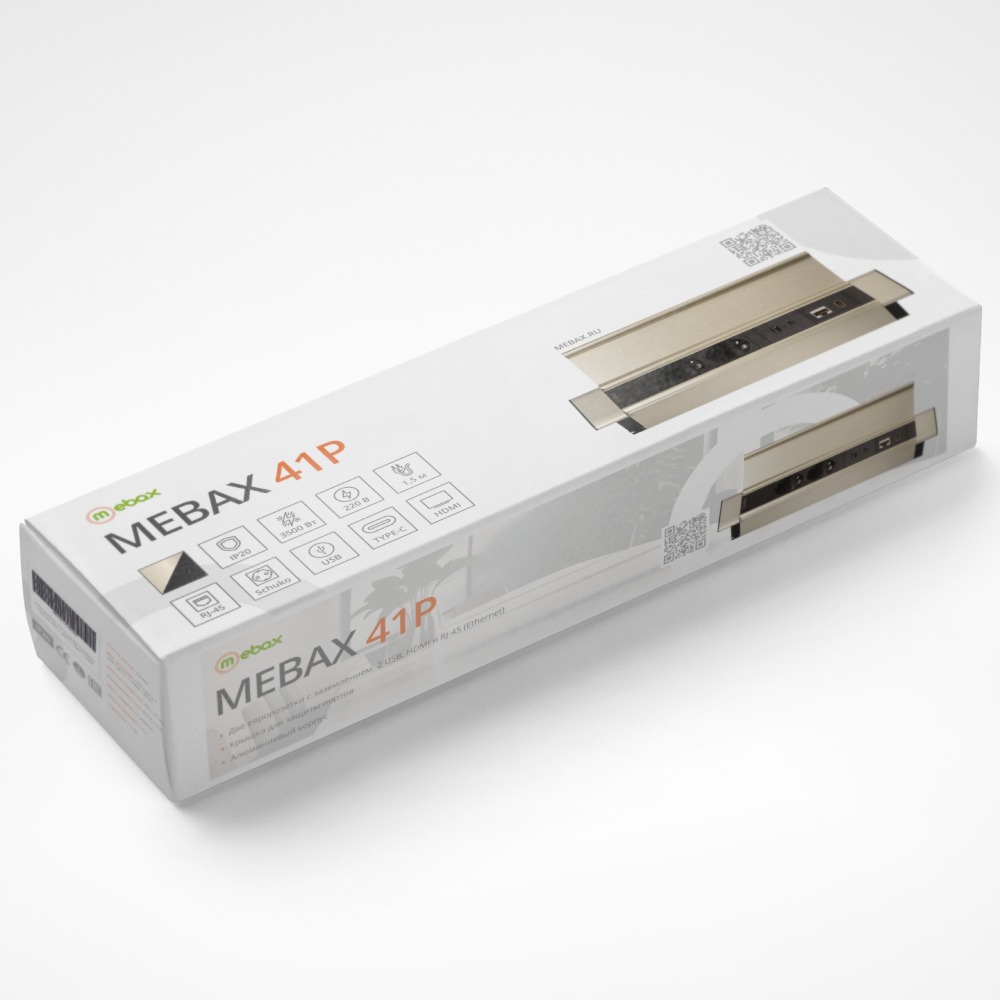 Блок розеток 41P (2 секции, USB + type C + RJ45 + HDMI) Mebax 00-00002595 в Санкт-Петербурге