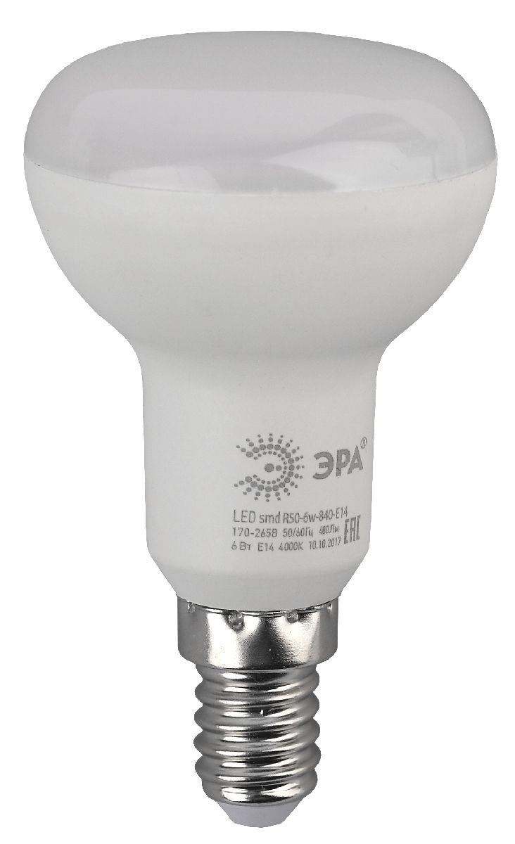 Лампа светодиодная Эра E14 6W 2700K LED R50-6W-827-E14 Б0028489 в #REGION_NAME_DECLINE_PP#