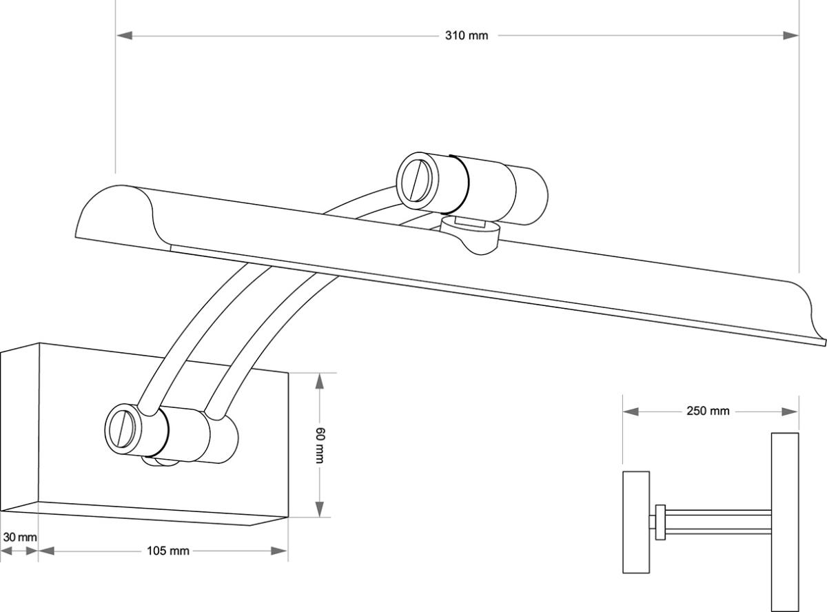 Подсветка для картин Kutek ELVE ELV-PODS-1(Z)380-KR в Санкт-Петербурге