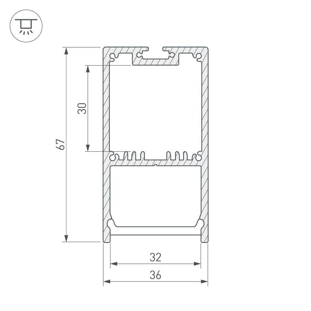 Профиль Arlight SL-LINE-3667-2000 ANOD 019299 в Санкт-Петербурге