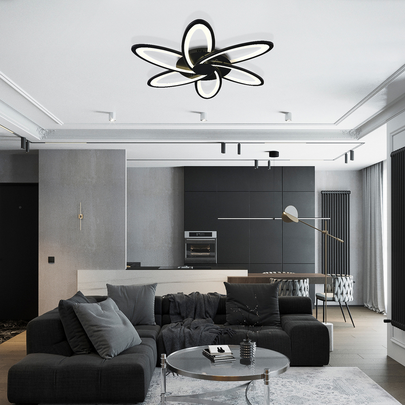 Потолочная люстра Natali Kovaltseva HIGH-TECH LED LAMPS 82008 BLACK в Санкт-Петербурге