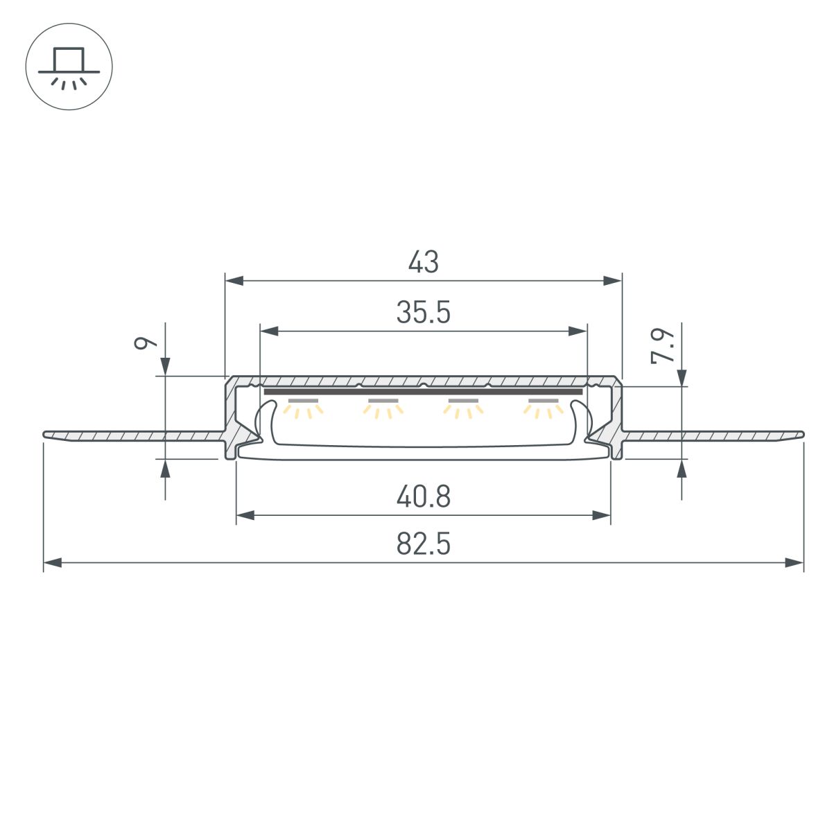 Профиль Arlight SL-LINIA40-FANTOM-2000 ANOD (Алюминий) 063907 в Санкт-Петербурге