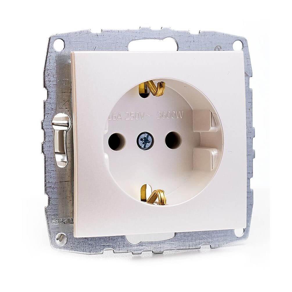 Розетка с заземлением Mono Electric Despina-Larissa 16А 250В жемчуг 500-002521-117 в Санкт-Петербурге