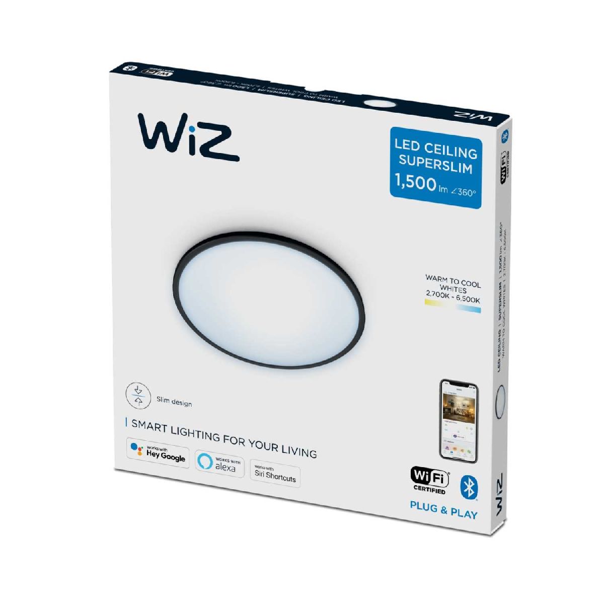 Умный потолочный светильник Wiz SuperSlim Ceiling 16W B RD 27-65K TW 929002685201 в Санкт-Петербурге