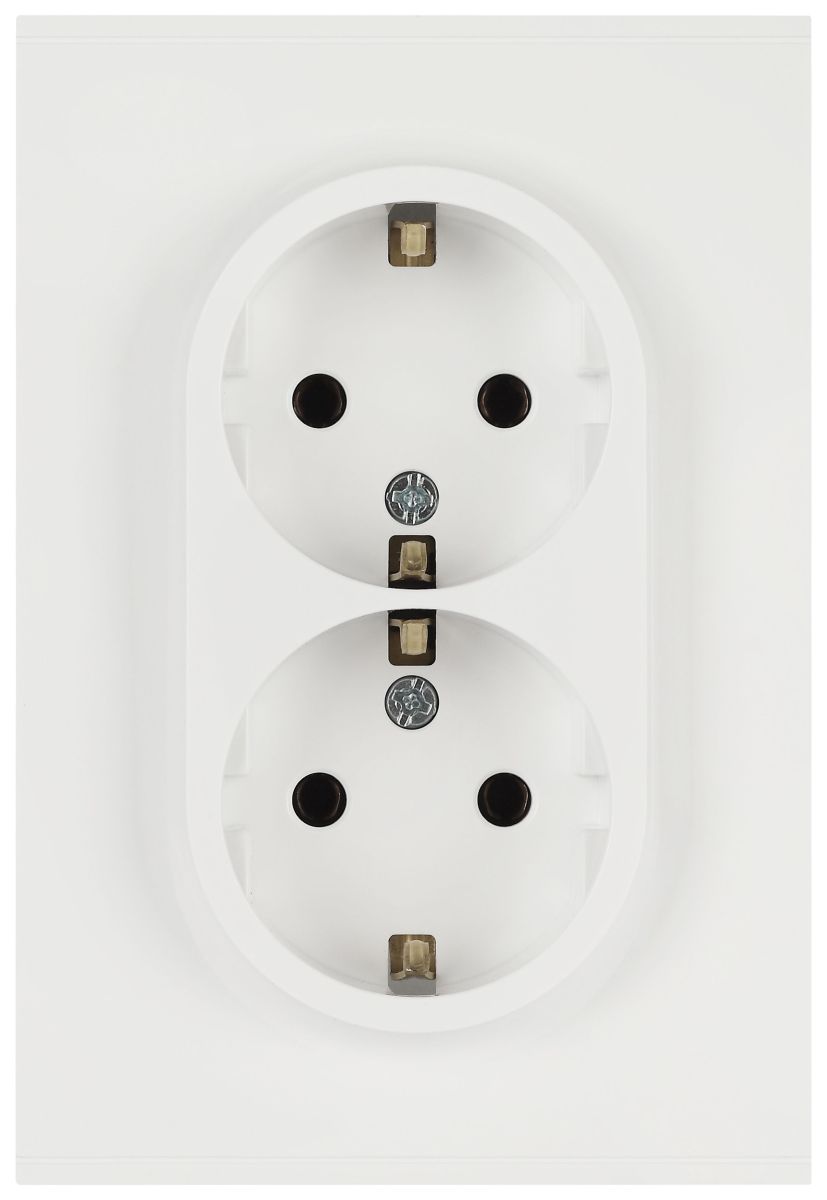 Розетка Эра Arktik 16-2104-08 двойная с заземлением 2X2P+E Schuko 16А-250В белый матовый Б0070451 в Санкт-Петербурге