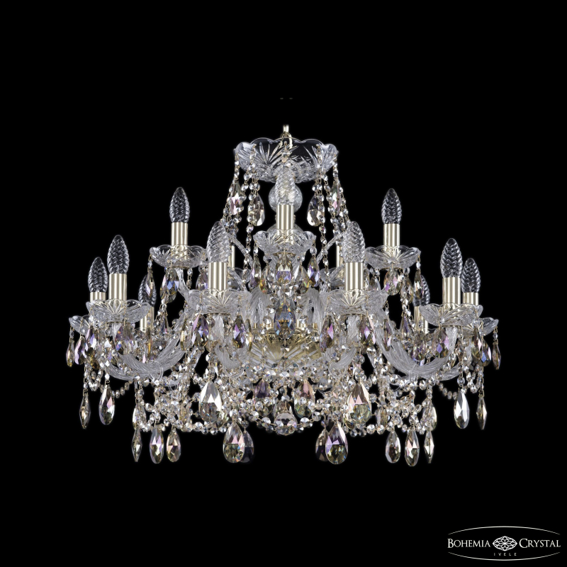 Подвесная люстра Bohemia Ivele Crystal 1411/10+5/240 G R801 в Санкт-Петербурге