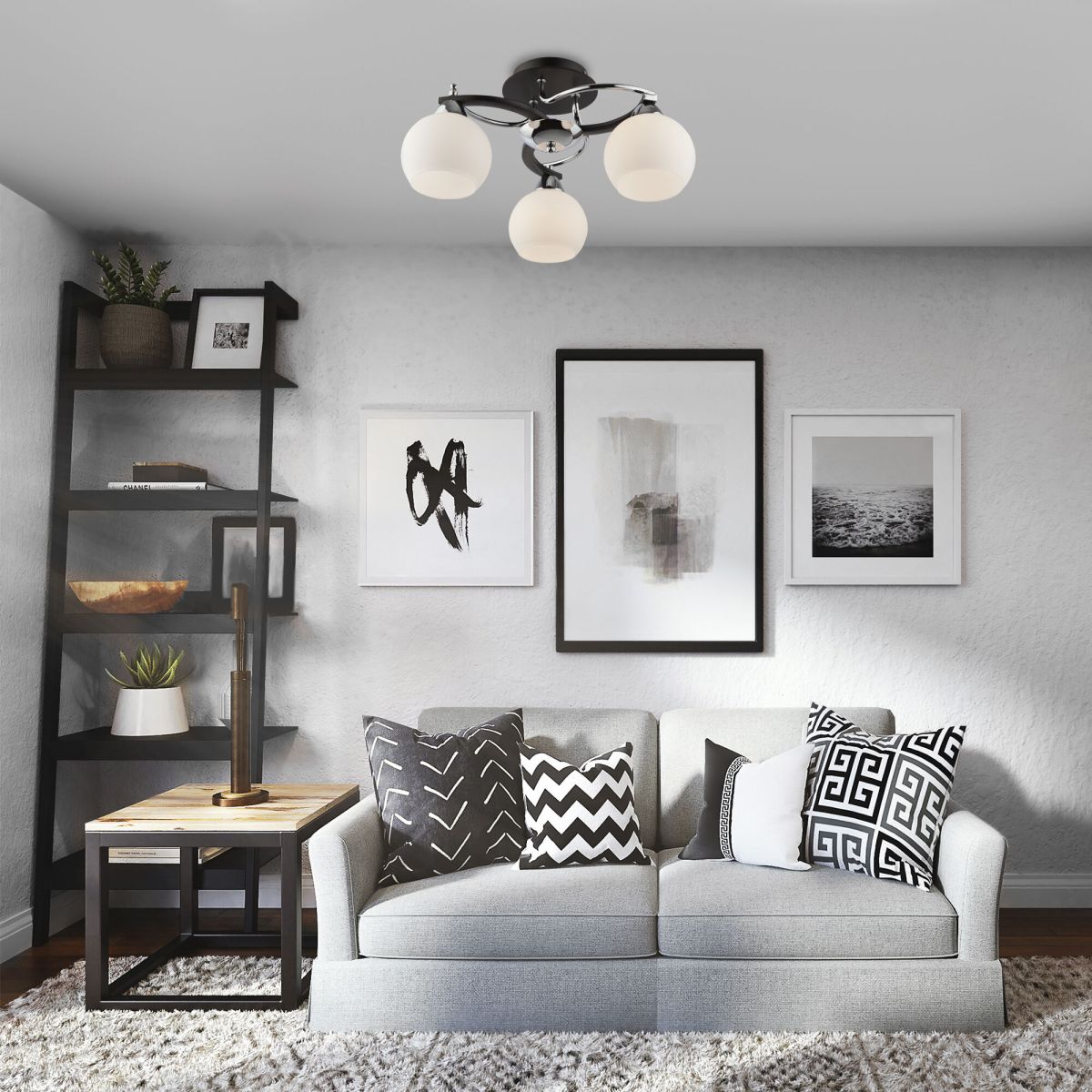 Потолочный светильник Eurosvet 9654/3 хром/черный 00000065862 в Санкт-Петербурге