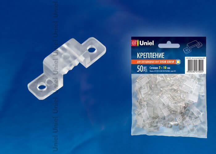 Крепление для светодиодной ленты (10833) Uniel UCC-K10 Clear 050 Polybag в Санкт-Петербурге