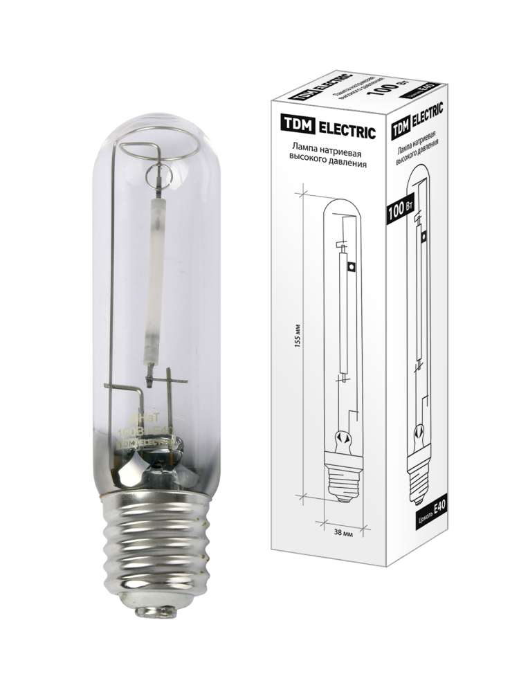 Лампа натриевая высокого давления TDM Electric E40 100W 2100K прозрачная SQ0325-0027 в Санкт-Петербурге
