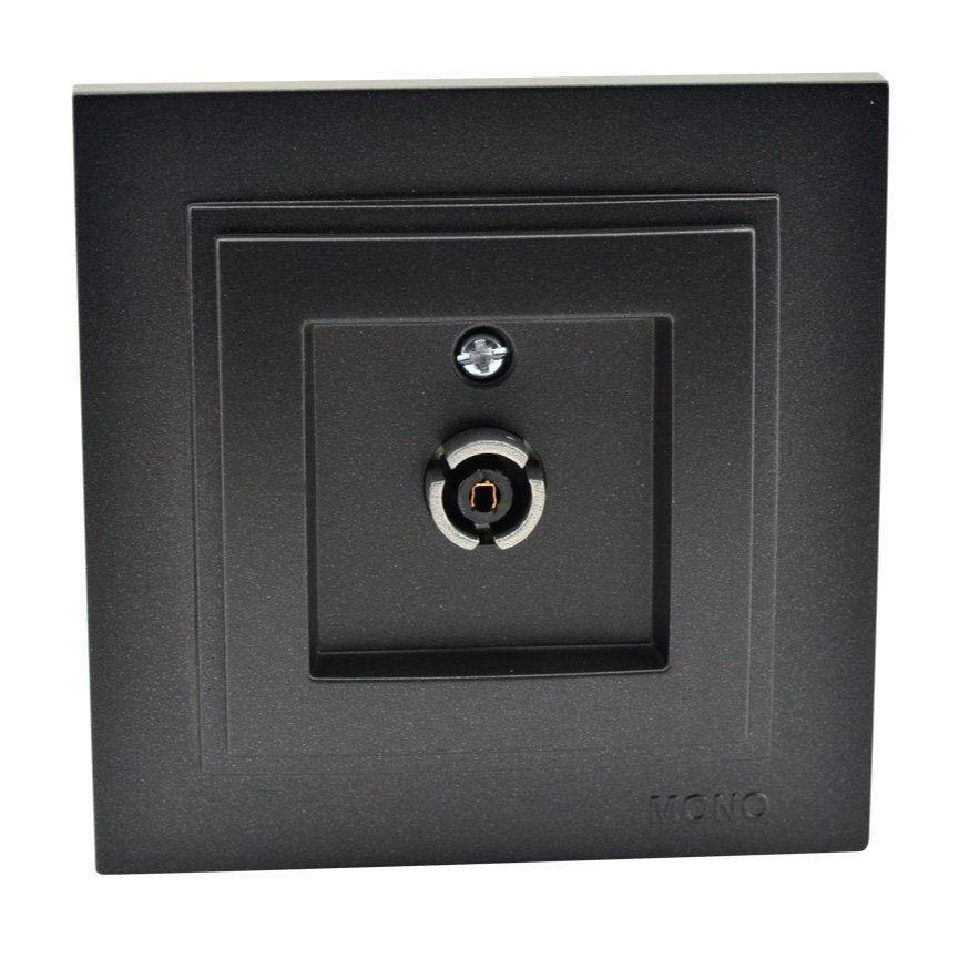 Розетка TV концевая с экраном Mono Electric Despina графит 102-202005-138 в Санкт-Петербурге