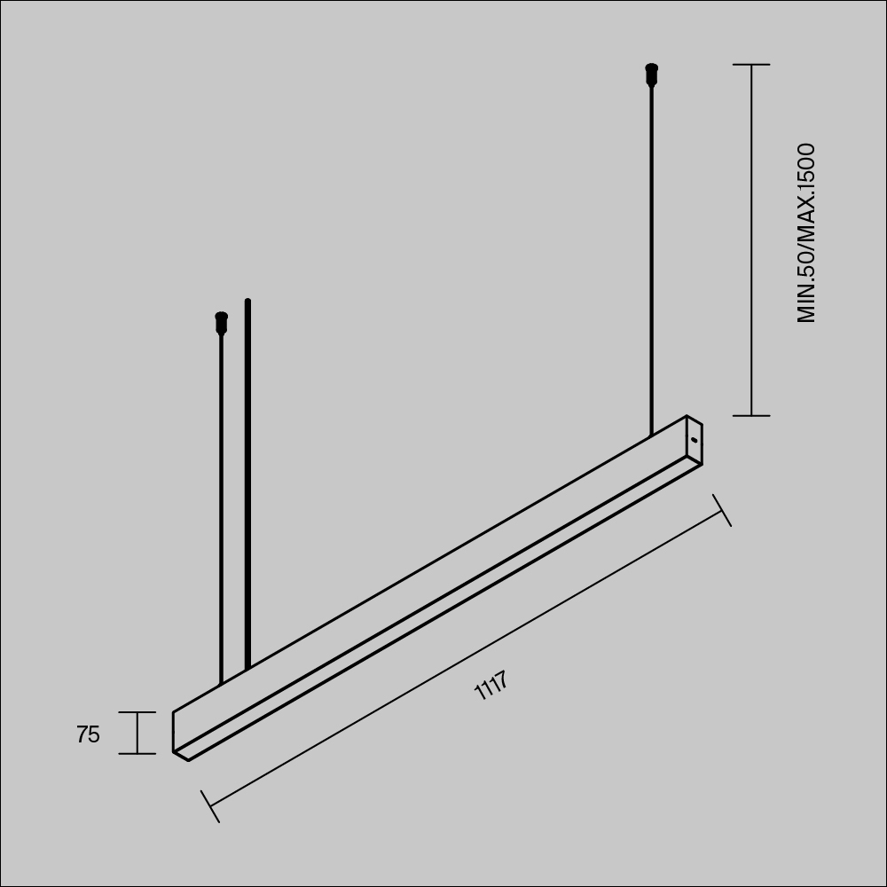 Линейный подвесной светильник Maytoni Technical Basis P070PL-2.7-3-4K-B в Санкт-Петербурге