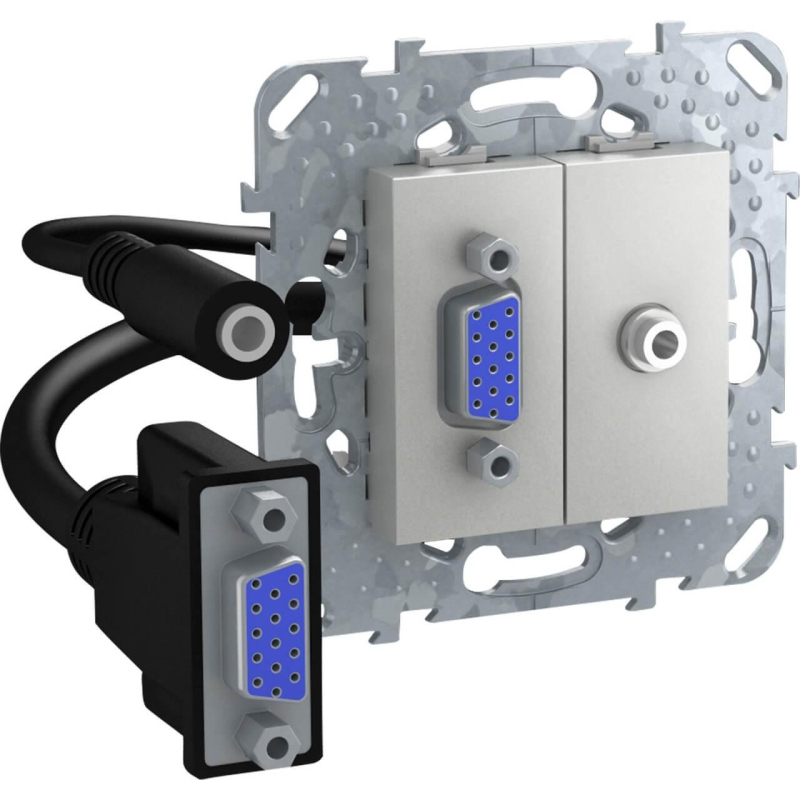 Розетка компьютерная VGA+Minijack с коннектором Schneider Electric Unica Top MGU5.932.30ZD в Санкт-Петербурге